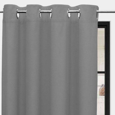 Rideaux à œillets Panama gris 135x250 cm
