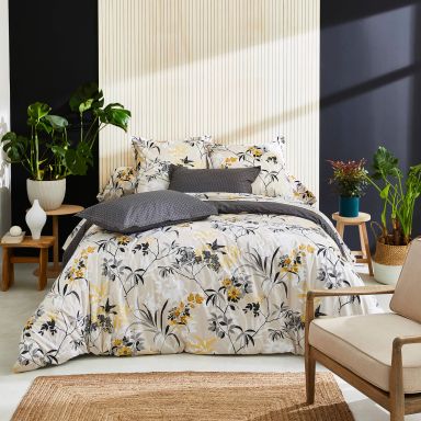 Parure de lit percale Asia beige 140x200 cm - Tradilinge