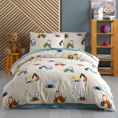 Parure de lit motif coton Terre de Nuit camion ambiance
