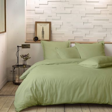 Parure de lit percale Sauge