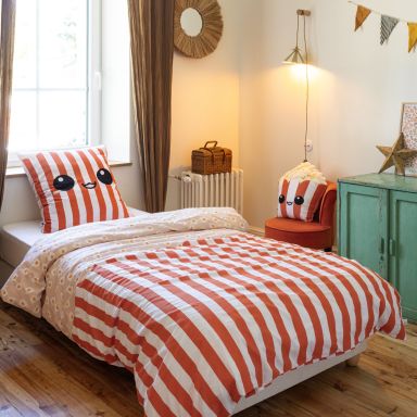 Parure de lit coton imprimée Terre de Nuit fresh popcorn ambiance
