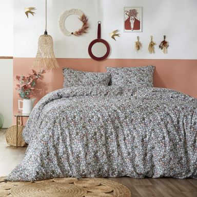 Parure de lit coton imprimé floral