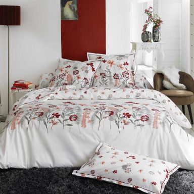 Parure de lit percale Petite Folie Rouge 140x200 cm - Tradilinge