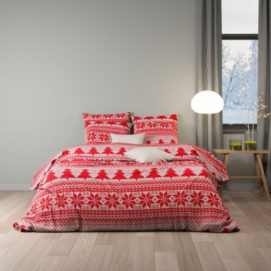 Parure de lit flanelle pin 140x200