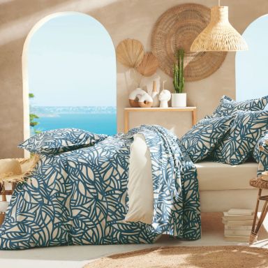 Parure de lit Serena bleu 140x200 cm  - Tradilinge