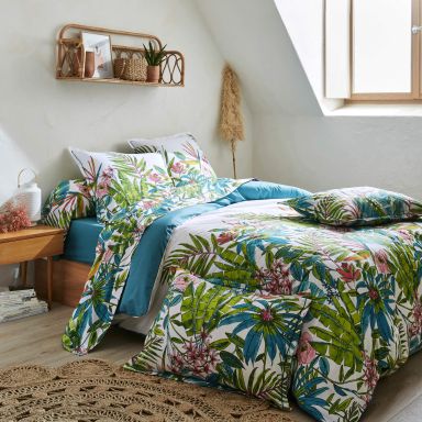 Parure de lit Sumatra paon 140x200 cm - Tradilinge
