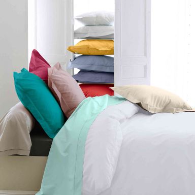 Housse de couette percale gris 140x200 cm - Tradilinge