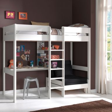 Lit Enfant Superposé Convertible Pin Blanc 90x200