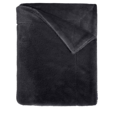 Plaid fausse fourrure lapin 130x170 Anthracite