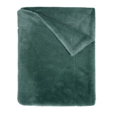 Plaid fausse fourrure lapin 130x170 Celadon
