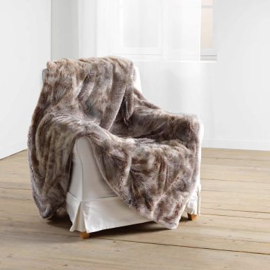 Plaid imitation fourrure Antartic Marron 125x150