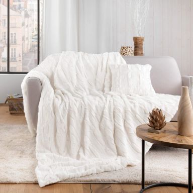 Plaid imitation fourrure/sherpa Foxy 125x150