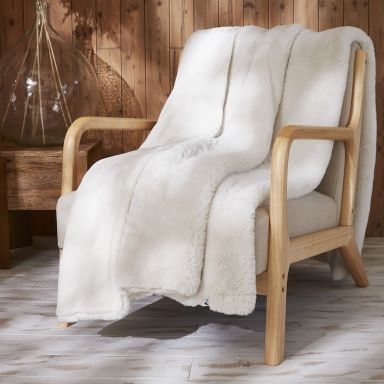 Plaid chaud fourrure lapin blanc 140x200 