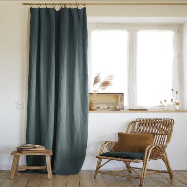 Rideau ajustable lin gris 140x270cm