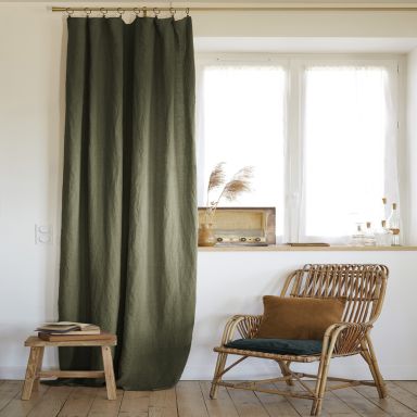 Rideau ajustable lin kaki 140x270cm 
