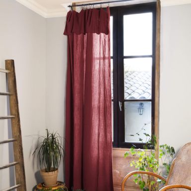 Rideau gaze de coton ajustable 140x300 cm bordeaux