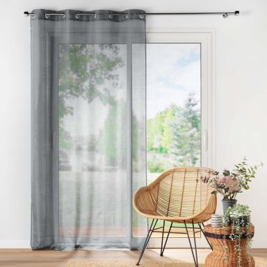 Voilage à oeillets Lissea gris 140x240 cm