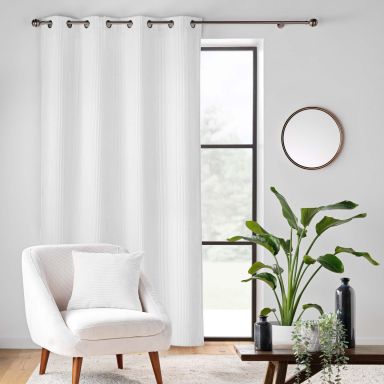 Rideau doux relief flanelle 140x260 blanc