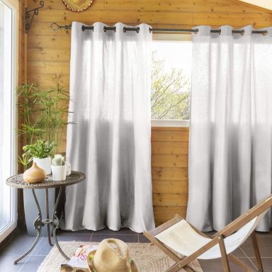 Lot de 2 rideaux tamisants à œillets 140x260 gris