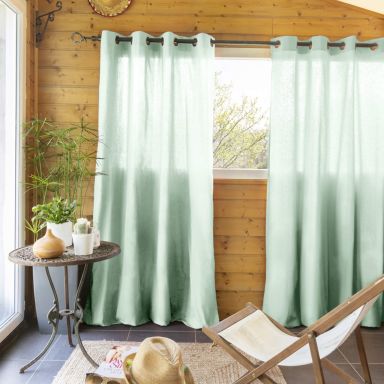 Lot de 2 rideaux tamisants à œillets 140x260 vert