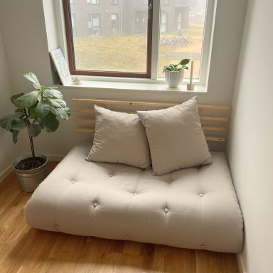 Pack matelas futon et tête de lit en pin massif naturel