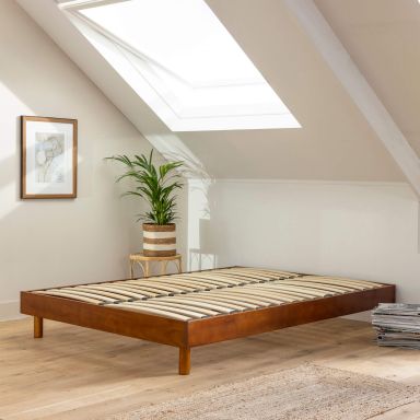 Sommier kit en bois massif noisette 160x200 ambiance nu