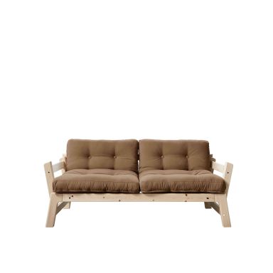 Banquette ajustable en pin massif naturel matelas marron inclus 2x70x100