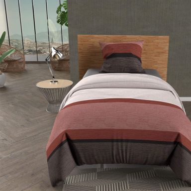 Parure de lit Stripe orange 140x200 cm