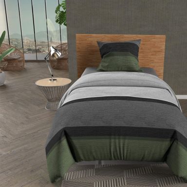 Parure de lit Stripe vert 140x200 cm