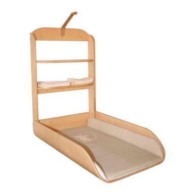 Table à langer murale en bois imitation chêne clair