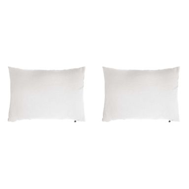 Lot de 2 taies d'oreillers double gaze de coton blanc 50x70 cm fond blanc