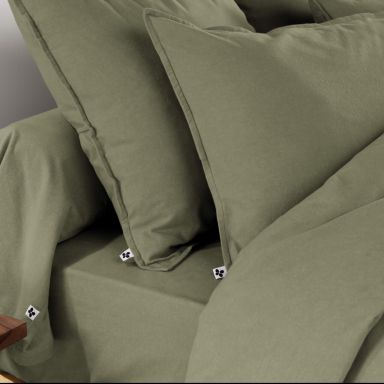 Taie d'oreiller flanelle kaki