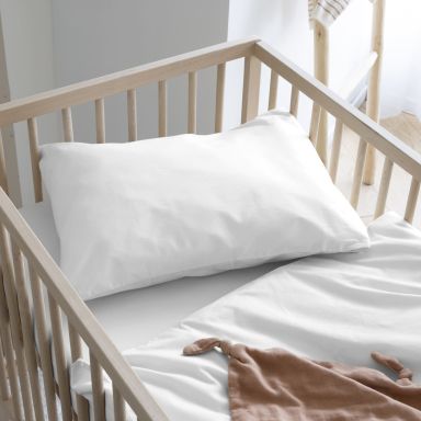 Taie d'oreiller bébé coton lavé 40x60 - SOMEO Blanc