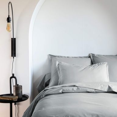 Taie d'oreiller coton percale Gris 65x65 - SOMEO