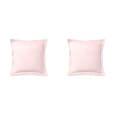 Lot de 2 taies d'oreiller rose aube 100% lin