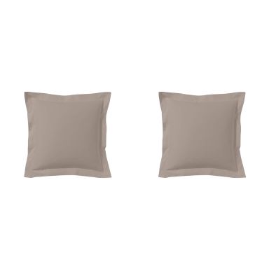 Lot de 2 taies d'oreillers percale lin