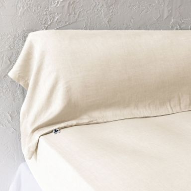 Taie de traversin 43x185 lyocell uni pampa Lysandre Terre de Nuit ambiance