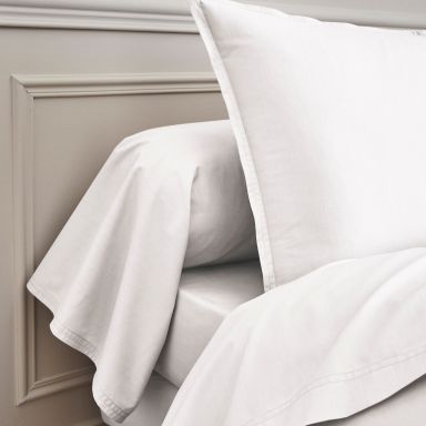 Taie de traversin percale blanche 90 cm