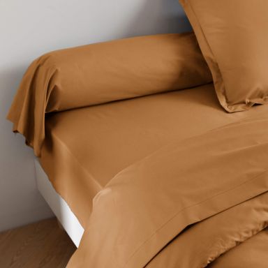 Taie de traversin coton percale Jaune 90 cm - SOMEO