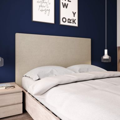 Tête de lit déco tissu beige