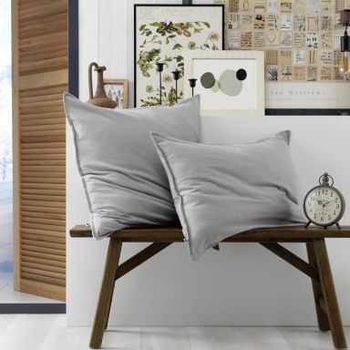 Lot de 2 taies d'oreiller flanelle gris 50x70 cm