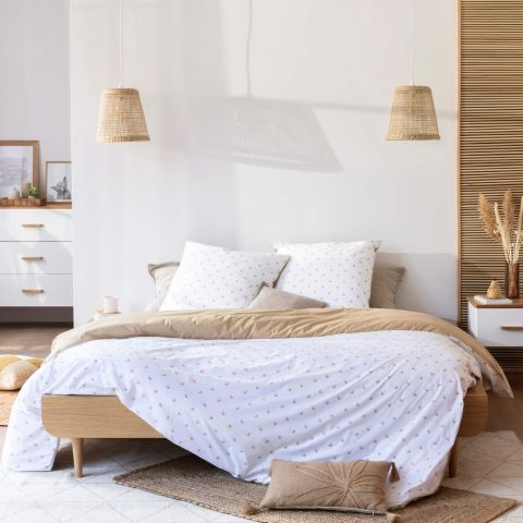 Lit SMOOTHCLOUD en bois naturel