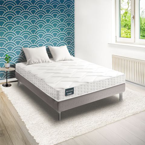 Ensemble Dunlopillo Aérial® 20 cm JONQUILLE, matelas, sommier, pieds