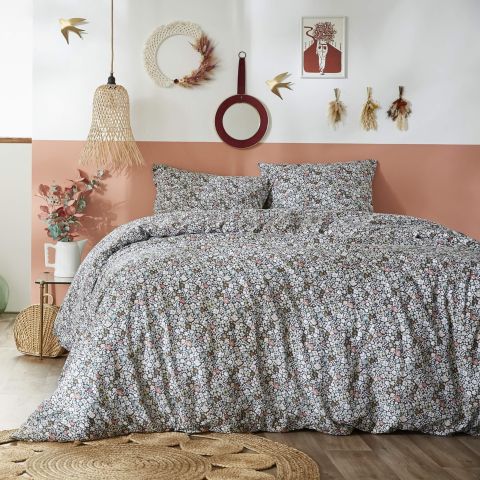 Parure de lit coton imprimé floral