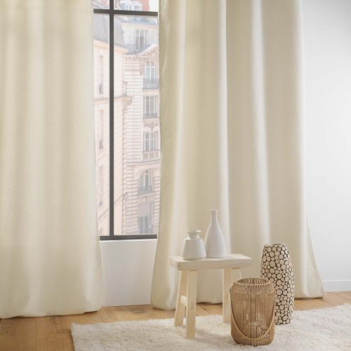 Rideaux à oeillets bouclette unie ecru 140x240