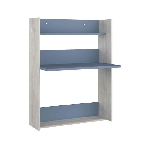 Bureau enfant à paroi en bois grisé et bleu - BU9018