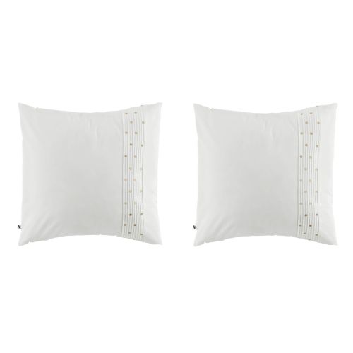 Lot de 2 taies d'oreiller brodées plis religieuses