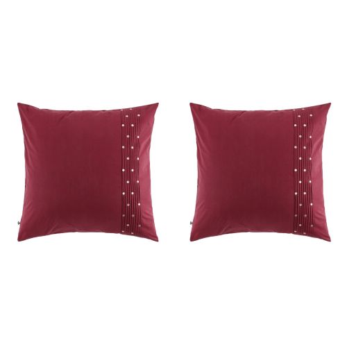 Lot de 2 taies d'oreiller brodées plis religieuses
