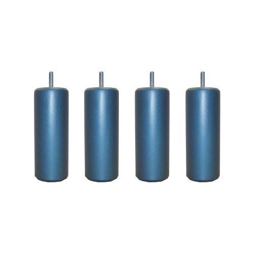 4 pieds cylindriques bleu paon 
