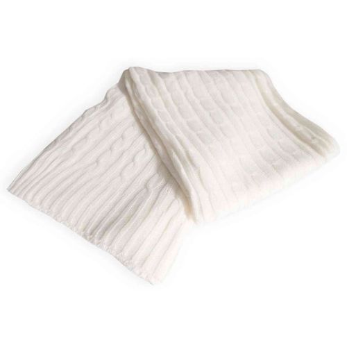 Plaid tricot 120x150 cm blanc